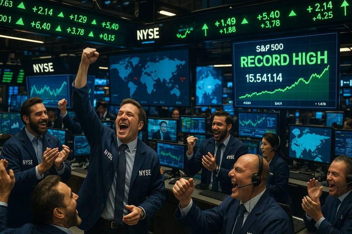 US Stock Market Sets Record, S&P 500 and Nasdaq Surge